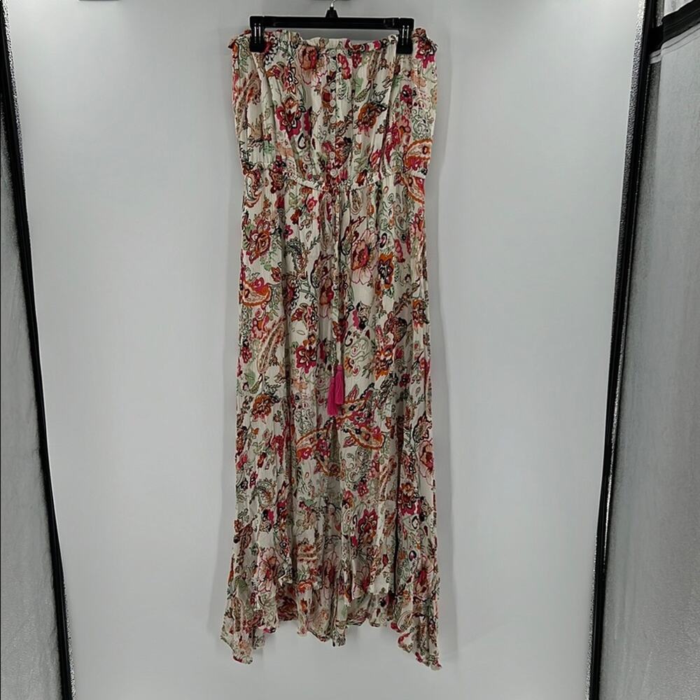 Elan Women's Maxi Front Slit Dress - Pink Floral Paisley - XL - New with tags